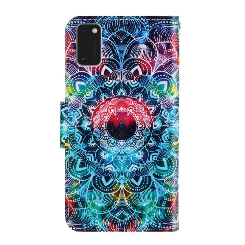 Lærdeksel Folio Deksel Samsung Galaxy A41 Prangende Mandala Med Tanga