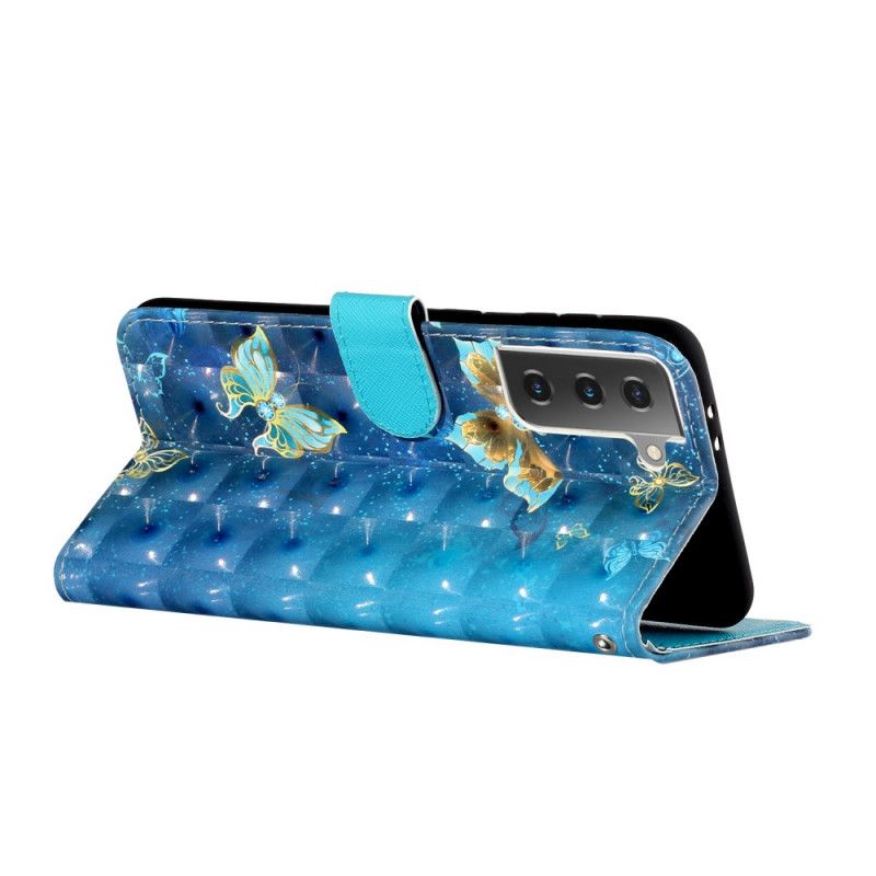 Folio Deksel Samsung Galaxy S21 5G Lette Flekker Med Stropper
