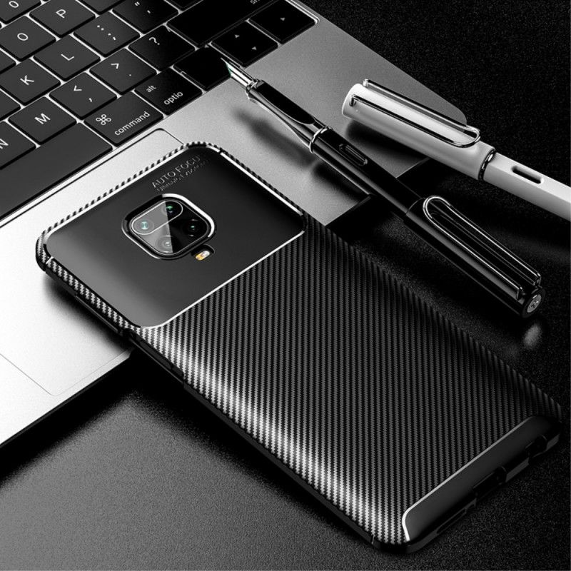 Deksel Xiaomi Redmi Note 9S / Note 9 Pro Svart Fleksibel Karbonfibertekstur