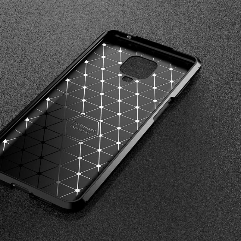 Deksel Xiaomi Redmi Note 9S / Note 9 Pro Svart Fleksibel Karbonfibertekstur