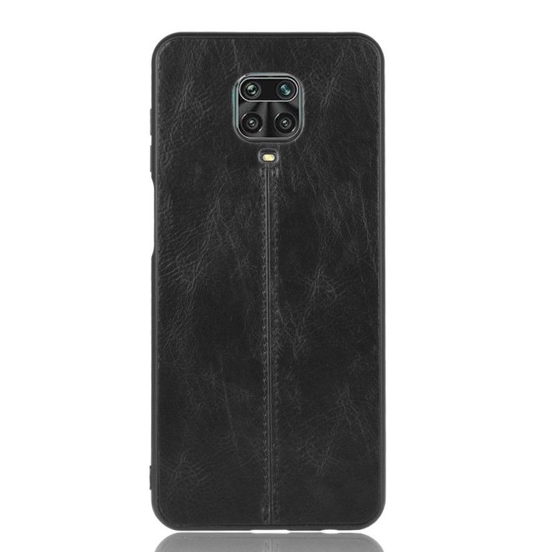 Deksel Xiaomi Redmi Note 9S / Note 9 Pro Svart Sydd Skinneffekt