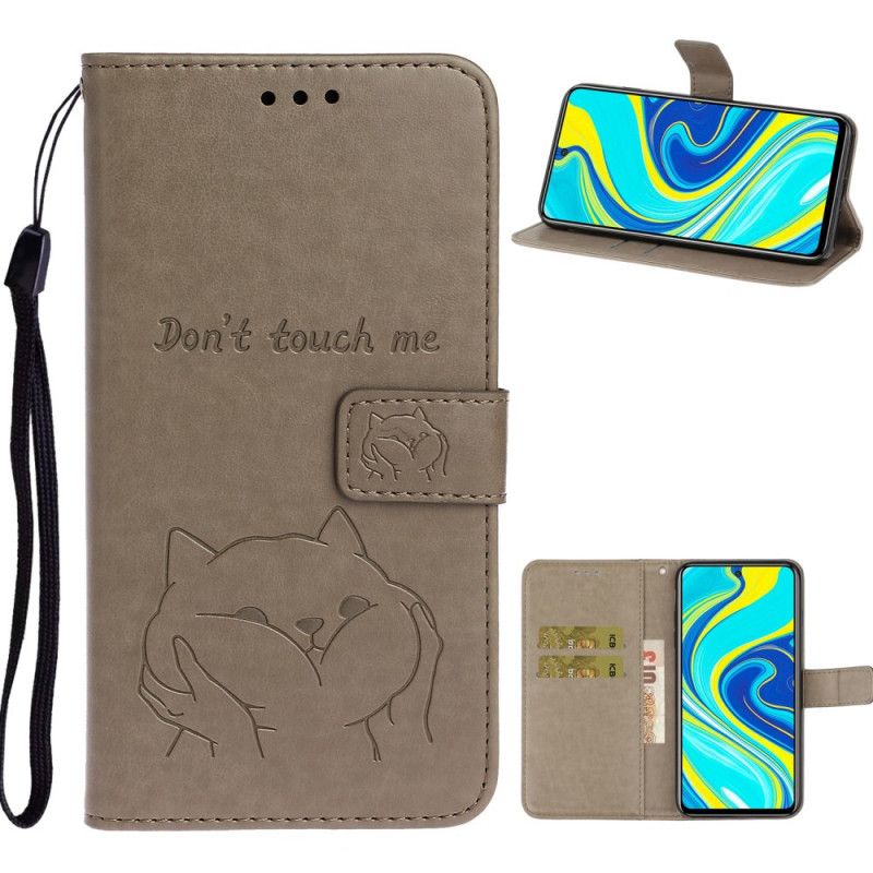 Folio Deksel for Xiaomi Redmi Note 9S / Note 9 Pro Grå Katten Ikke Rør Meg På Gjengen