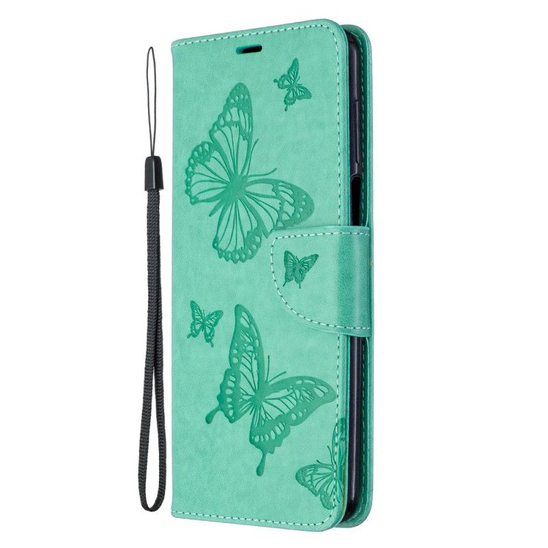 Folio Deksel for Xiaomi Redmi Note 9S / Note 9 Pro Grå Tanga Sommerfugler