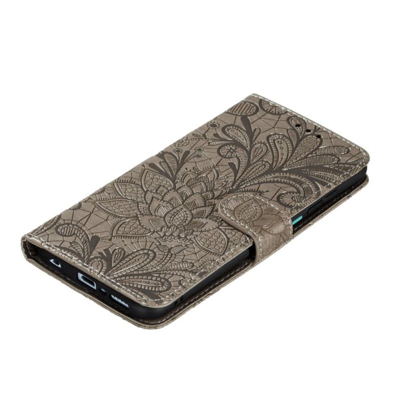 Folio Deksel Xiaomi Redmi Note 9S / Note 9 Pro Grå Stamme Blomster