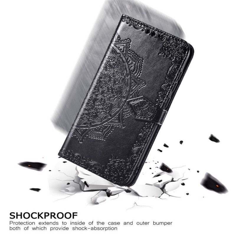 Folio Deksel Xiaomi Redmi Note 9S / Note 9 Pro Svart Middelaldrende Mandala