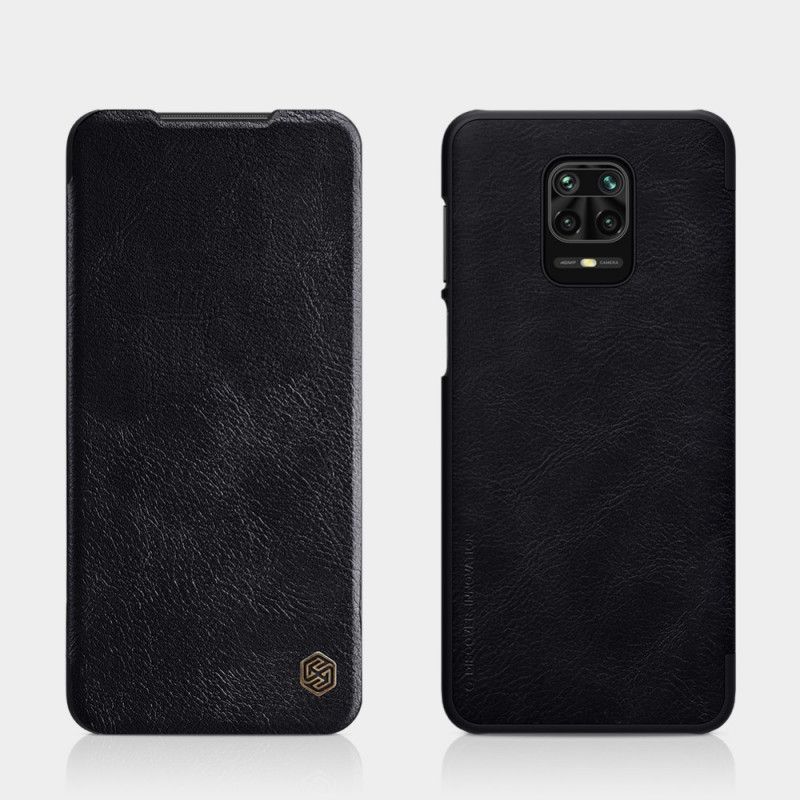 Folio Deksel Xiaomi Redmi Note 9S / Note 9 Pro Svart Mobildeksel Nillkin Qin-Serien