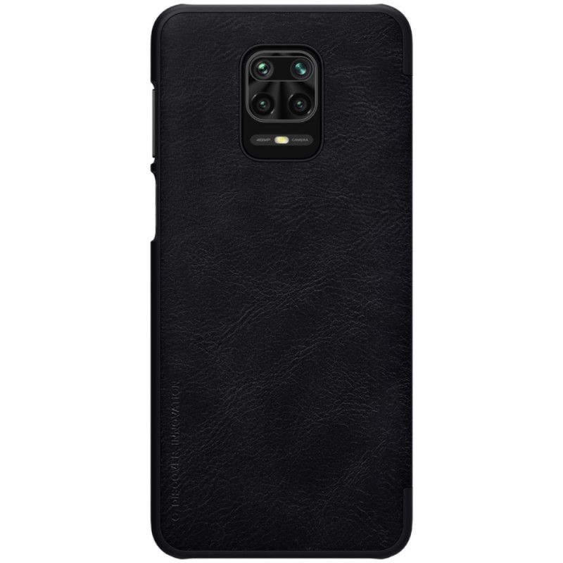 Folio Deksel Xiaomi Redmi Note 9S / Note 9 Pro Svart Mobildeksel Nillkin Qin-Serien