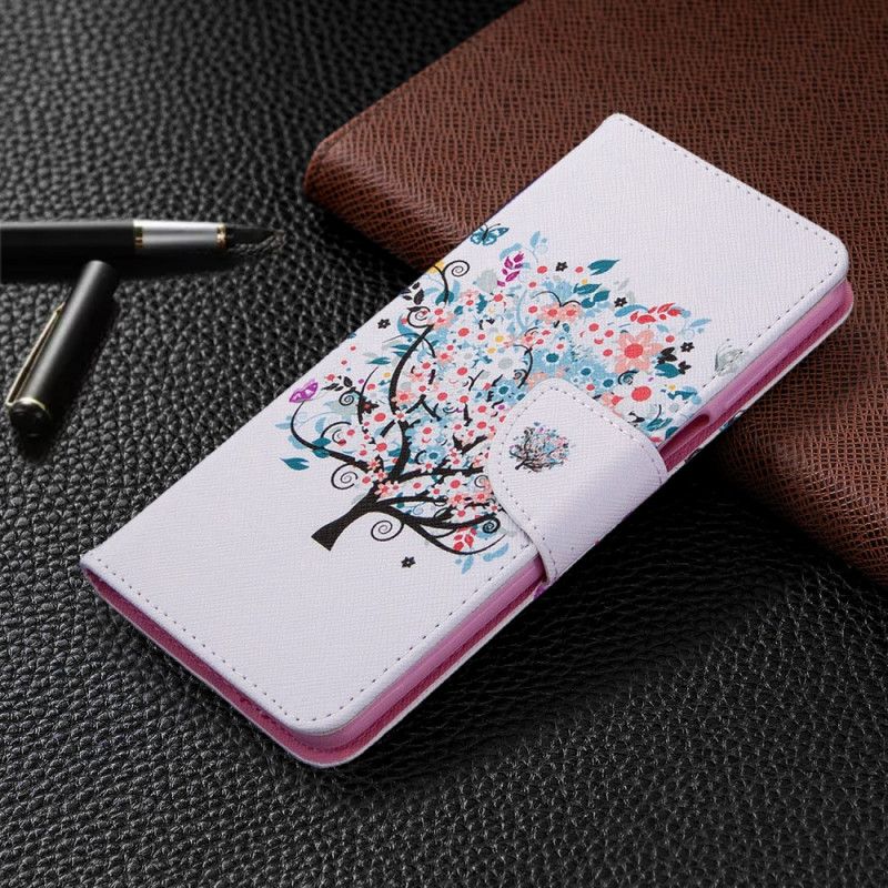 Lærdeksel Folio Deksel Xiaomi Redmi Note 9S / Note 9 Pro Mobildeksel Blomstret Tre