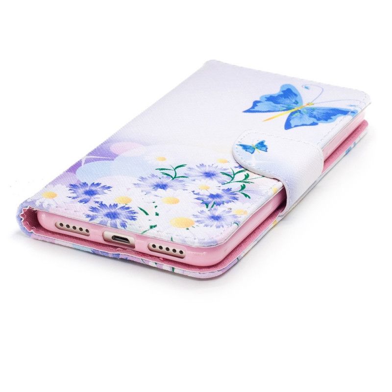 Folio Deksel for Xiaomi Redmi 5 Malte Sommerfugler Og Blomster