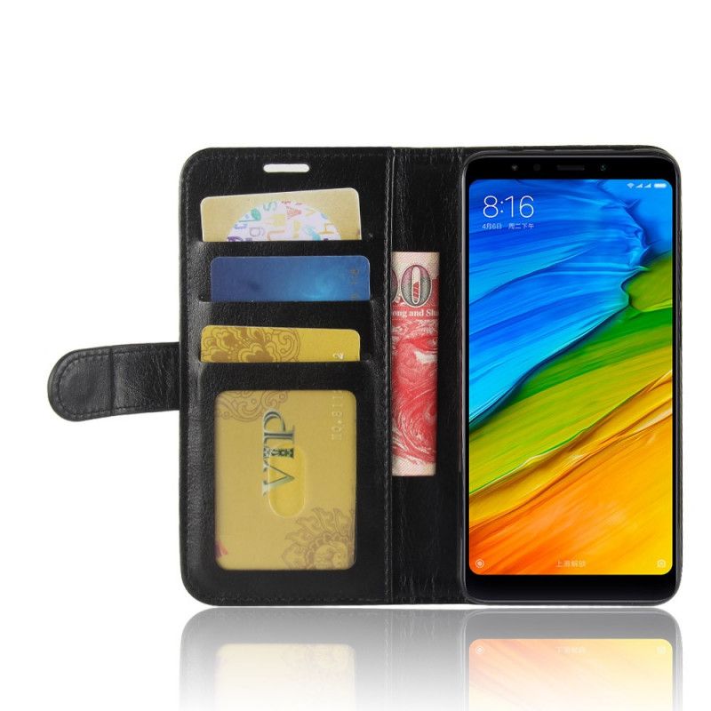 Lærdeksel Folio Deksel Xiaomi Redmi 5 Svart Ultra Kunstlær