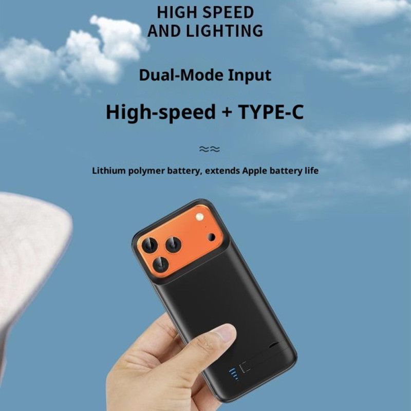 5000mah Eksternt Batterideksel For iPhone 17 Pro Med Innebygd Stativ