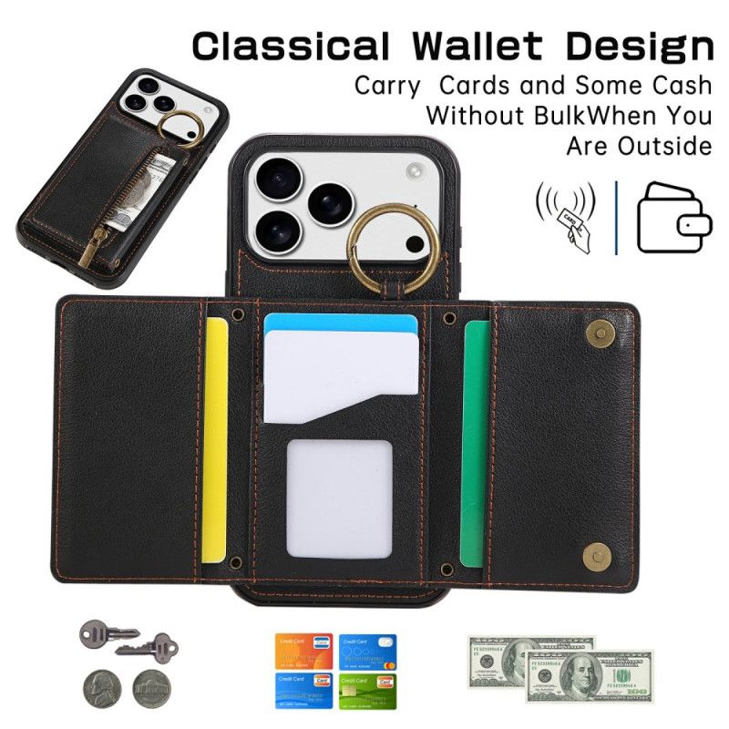 Deksel iPhone 17 Pro Lommebok Med Skulderstropp