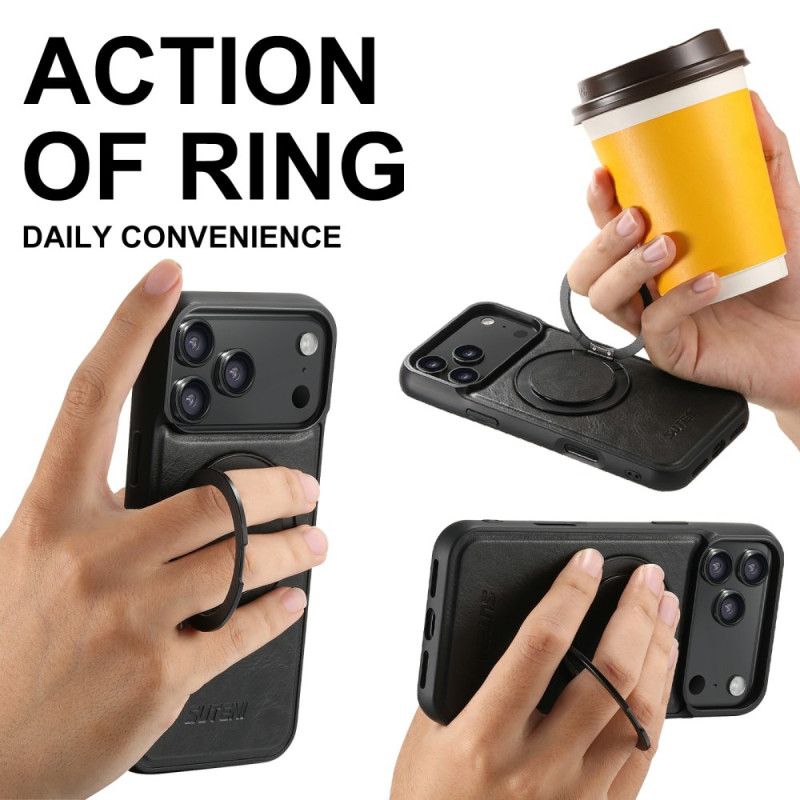 Deksel iPhone 17 Pro Magsafe-kompatibel Vokset Læreffekt Med Roterende Feste