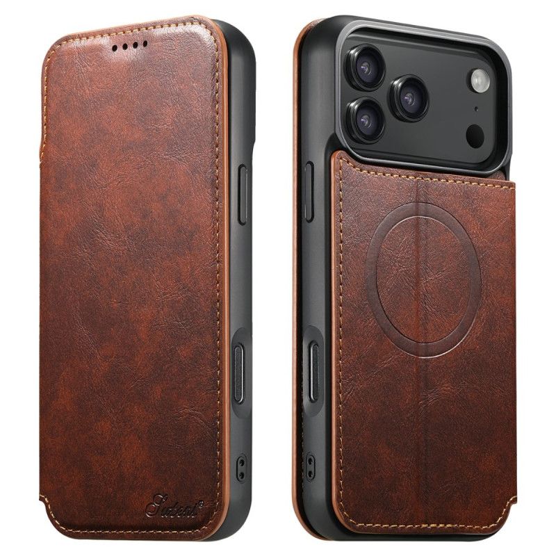 Lærdeksel Folio Deksel iPhone 17 Pro Mobildeksel Magsafe-kompatibel Læreffekt