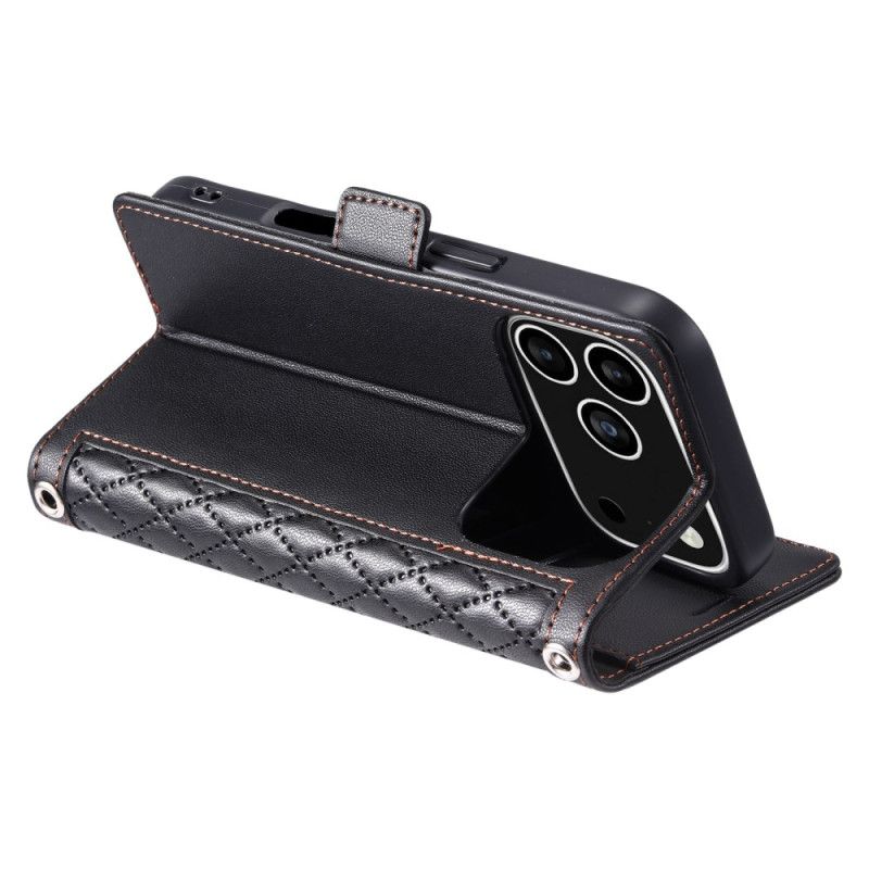 Lærdeksel Folio Deksel iPhone 17 Pro Vattert