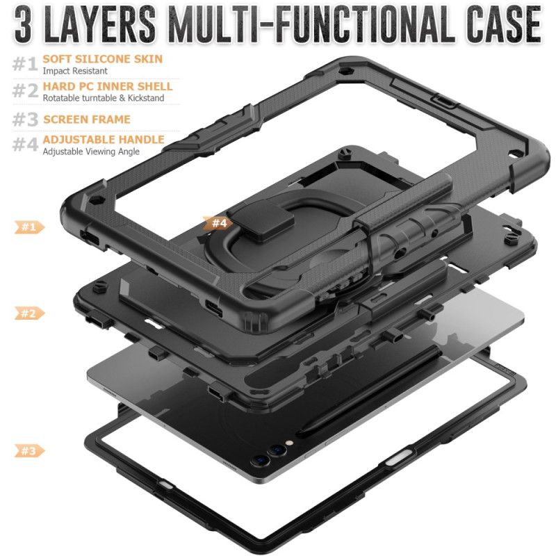 Deksel Samsung Galaxy Tab S10 Ultra Premium Beskyttelse Med Skulderstropp