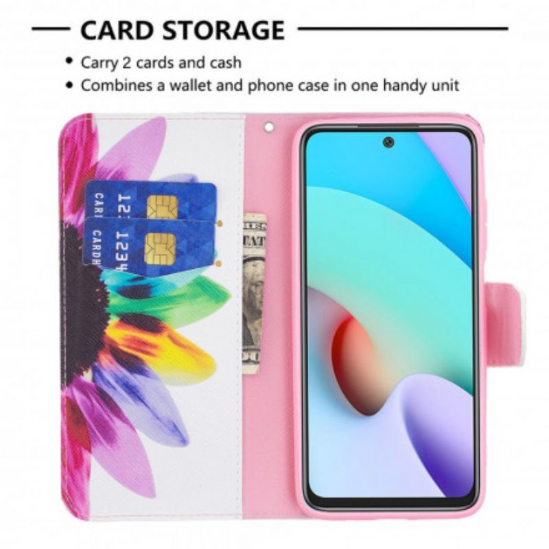 Folio Deksel Xiaomi Redmi 10 Blomsterakvarell