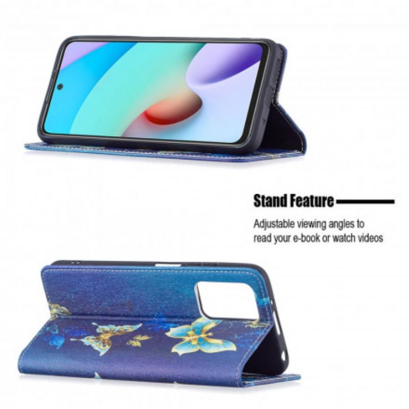 Folio Deksel Xiaomi Redmi 10 Fargerike Sommerfugler Beskyttelse Deksel