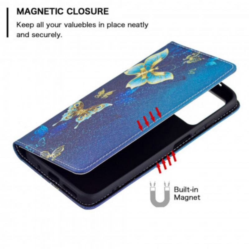 Folio Deksel Xiaomi Redmi 10 Fargerike Sommerfugler Beskyttelse Deksel