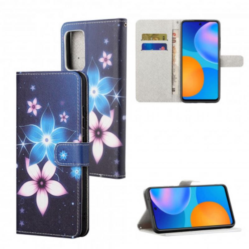Folio Deksel Xiaomi Redmi 10 Måneblomster Med Stropp