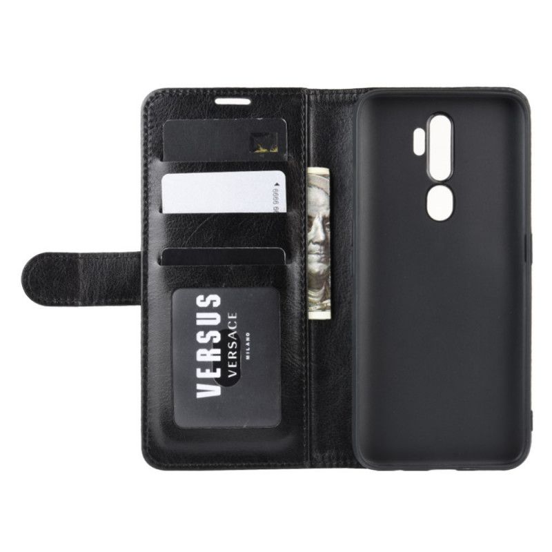 Folio Deksel Oppo A5 2020 Svart Skinnstil Anti-fall
