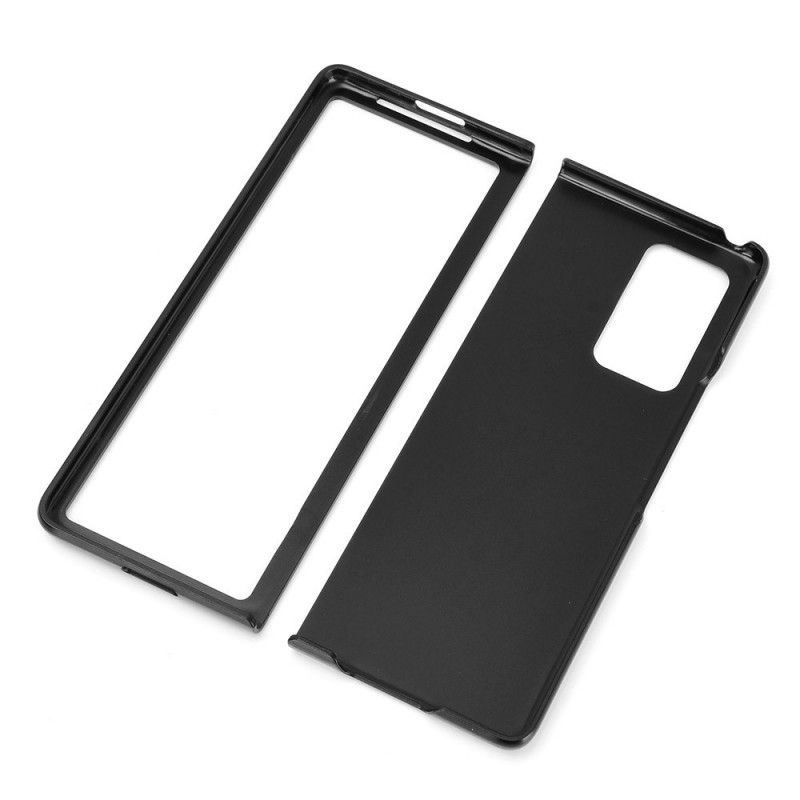 Deksel Samsung Galaxy Z Fold 2 Svart Trefarget Litchi Imitert Skinn