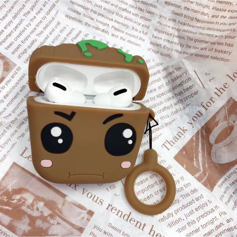 Deksel AirPods Pro Hvit Tegneserie Med Ring