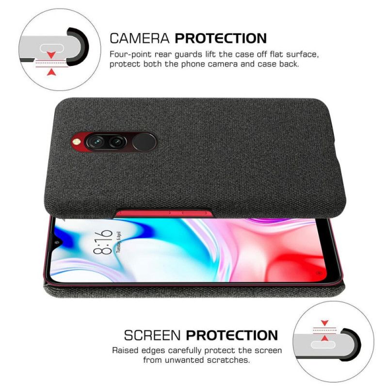 Deksel Xiaomi Redmi 8 Kaffe Stofftekstur