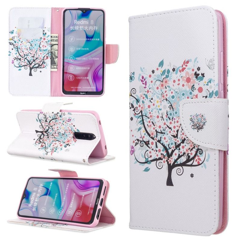 Folio Deksel for Xiaomi Redmi 8 Blomstret Tre