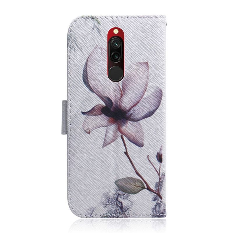 Folio Deksel for Xiaomi Redmi 8 Gammel Roseblomst