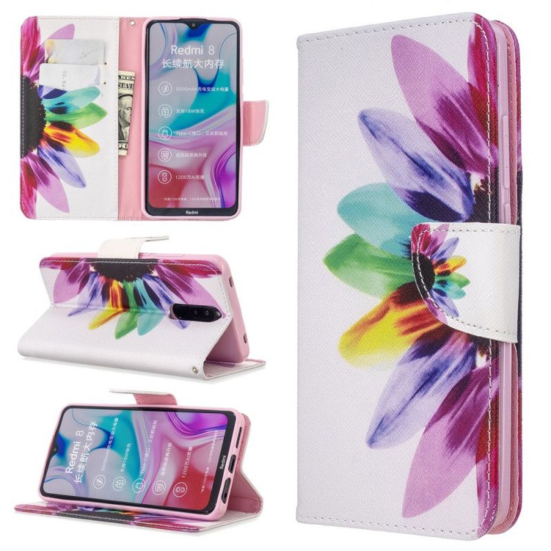 Folio Deksel Xiaomi Redmi 8 Akvarellblomst
