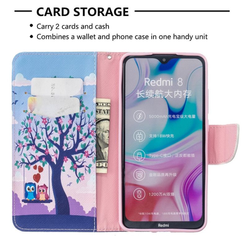 Folio Deksel Xiaomi Redmi 8 Ugler På Svingen
