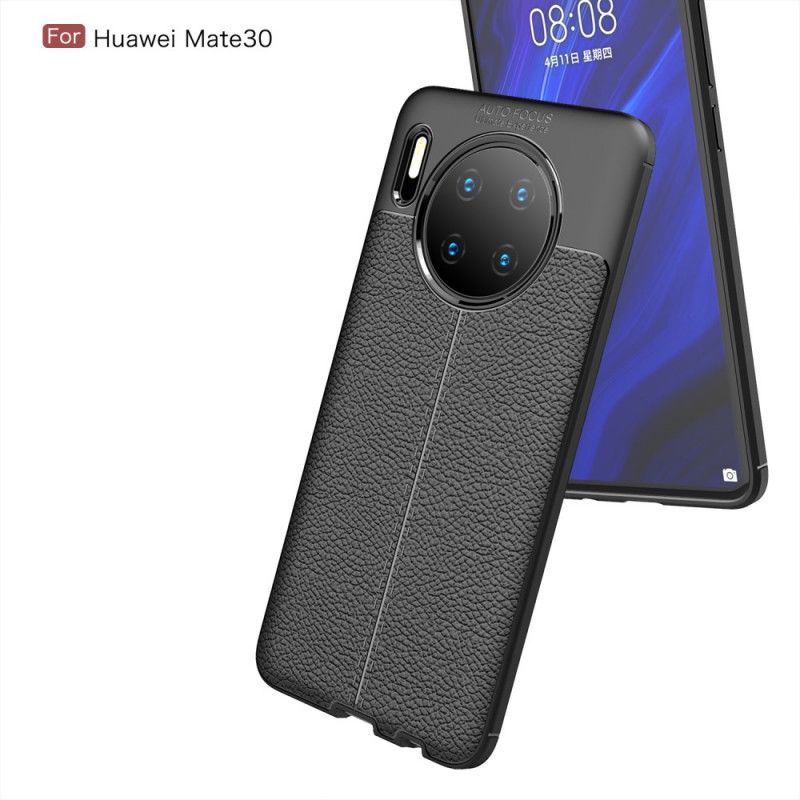 Deksel Huawei Mate 30 Svart Lychee-Effekt