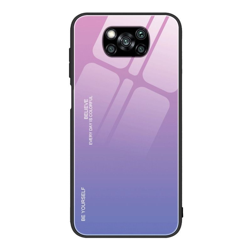 Deksel Xiaomi Poco X3 Rød Vær Deg Selv Herdet Glass Beskyttelse