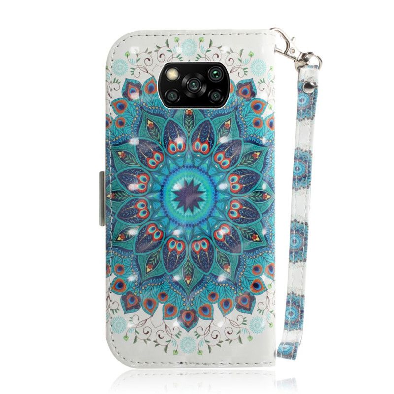 Lærdeksel Folio Deksel Xiaomi Poco X3 Mesterlig Mandala Med Tanga