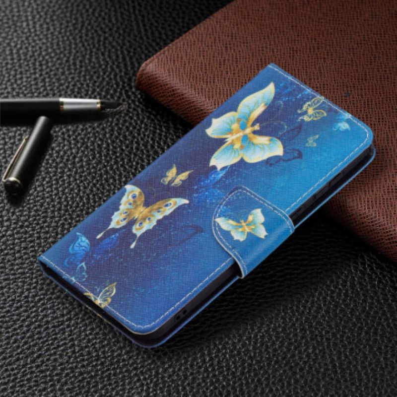 Lærdeksel Folio Deksel Huawei P50 Sommerfugler Om Natten