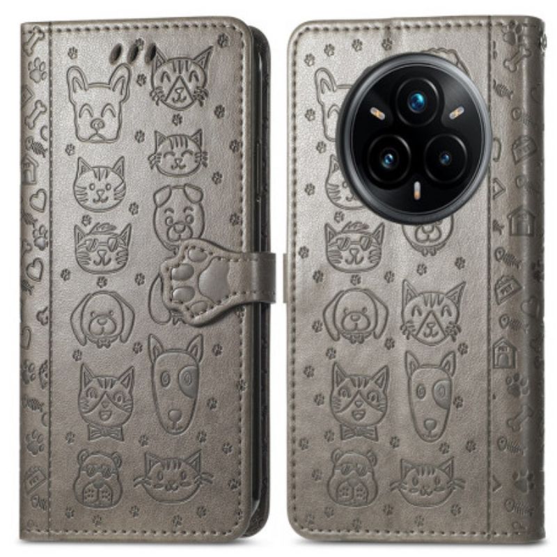 Folio Deksel Realme 14 Pro 5g Animerte Dyr Beskyttelse Deksel