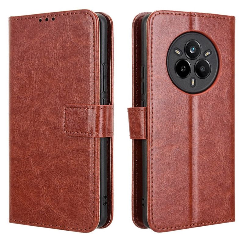 Folio Deksel Realme 14 Pro 5g Prangende Imitasjon I Skinn Beskyttelse Deksel