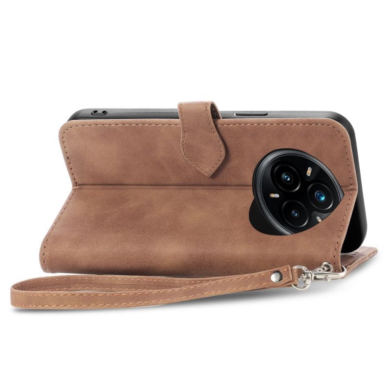 Folio Deksel Realme 14 Pro 5g Semsket Skinn Med Blondeeffekt Veske Og Stropp Beskyttelse Deksel