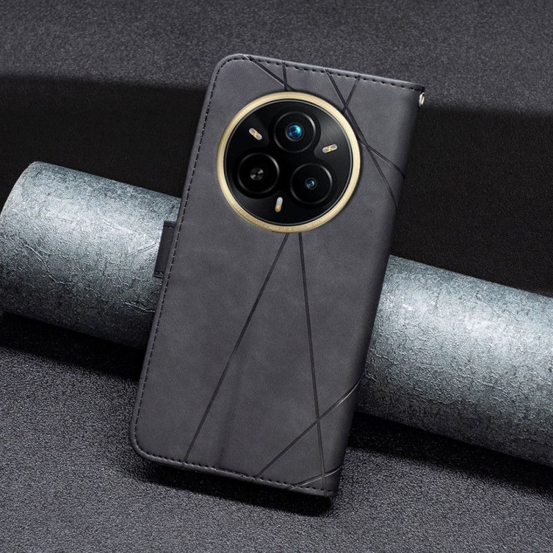 Folio Deksel Til Realme 14 Pro 5g Binfen-farge Geometrisk Mønster