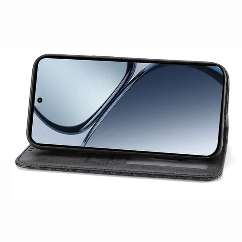 Folio Deksel Til Realme 14 Pro 5g Teksturert Design Med Karabinlås