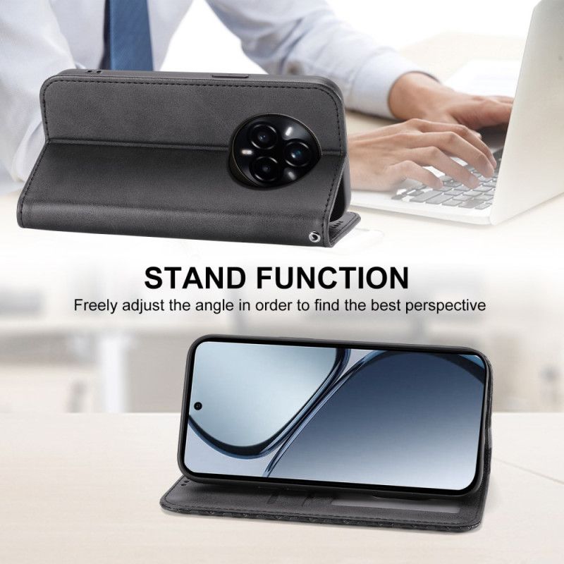 Folio Deksel Til Realme 14 Pro 5g Teksturert Design Med Karabinlås