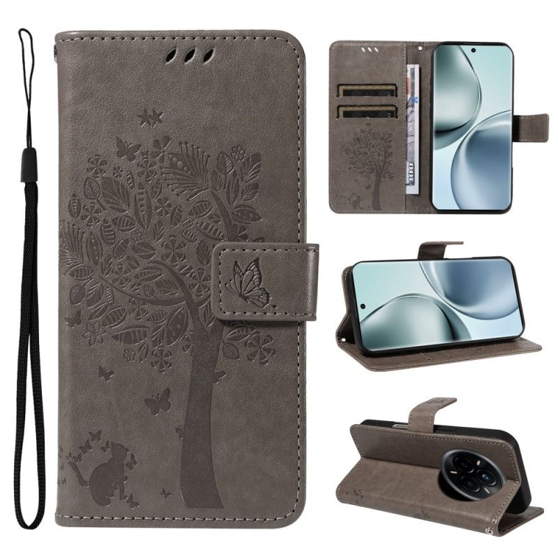 Folio Deksel Til Realme 14 Pro 5g Tre Og Katt