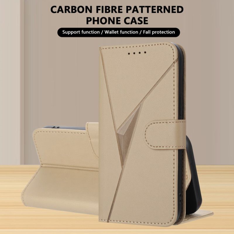 Lærdeksel Folio Deksel Realme 14 Pro 5g Mobildeksel Trekantet Mønster