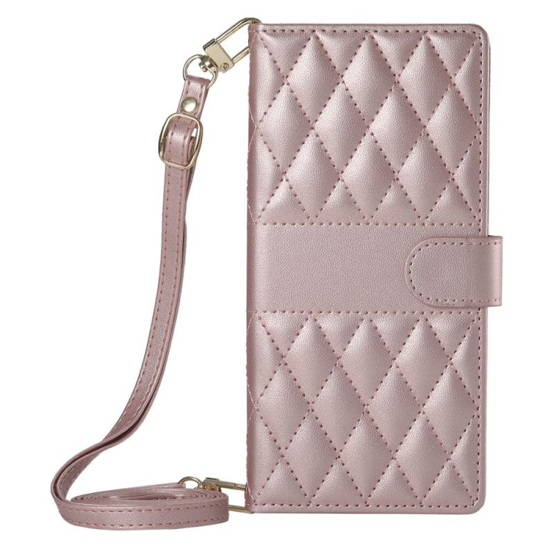 Lærdeksel Folio Deksel Realme 14 Pro 5g Vattert Design Med Rem Og Skulderrem