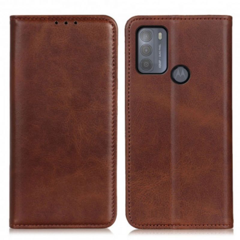 Folio Deksel Moto G50 Delt Skinn Beskyttelse Deksel