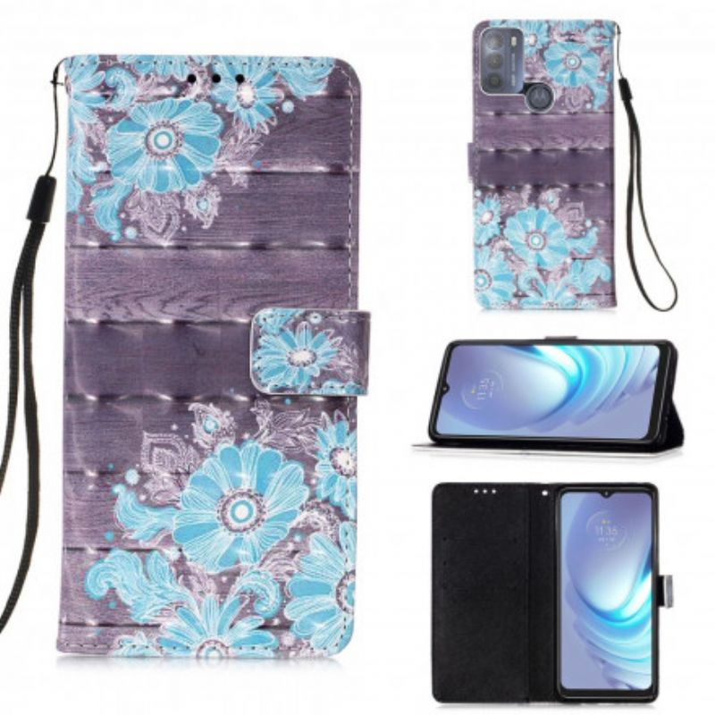 Folio Deksel Til Moto G50 Blå Blomster
