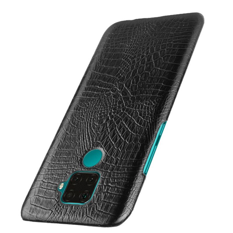 Deksel for Huawei Mate 30 Lite Svart Krokodillehudstil