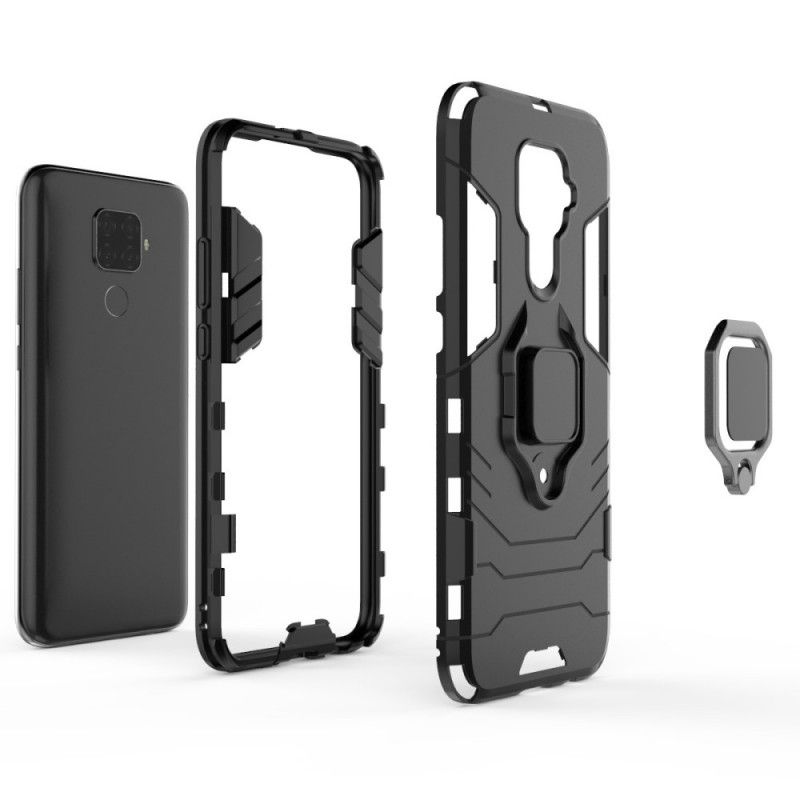 Deksel Huawei Mate 30 Lite Svart Motstandsdyktig Ring