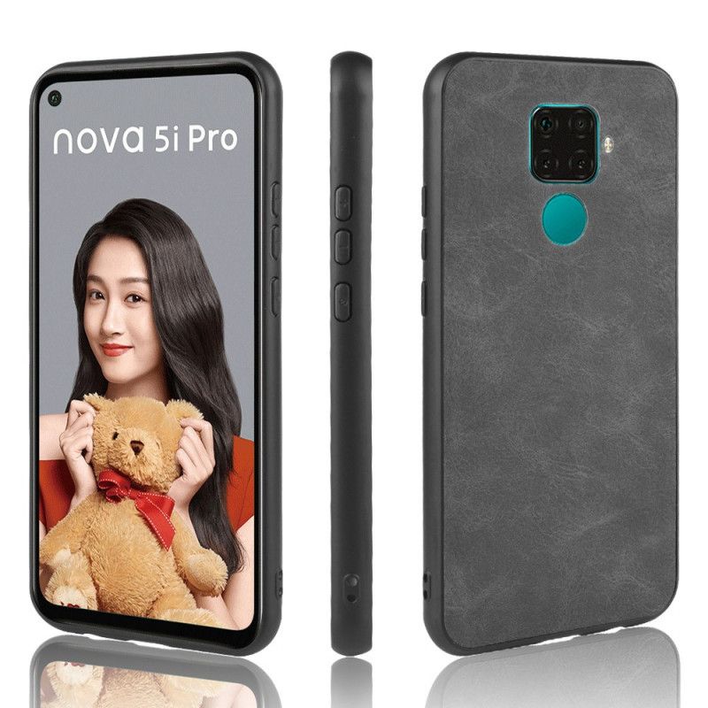Deksel Huawei Mate 30 Lite Svart Skinneffekt I Vintage Utseende Beskyttelse